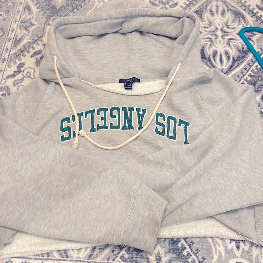 Cropped Off Shoulder Hoodie
